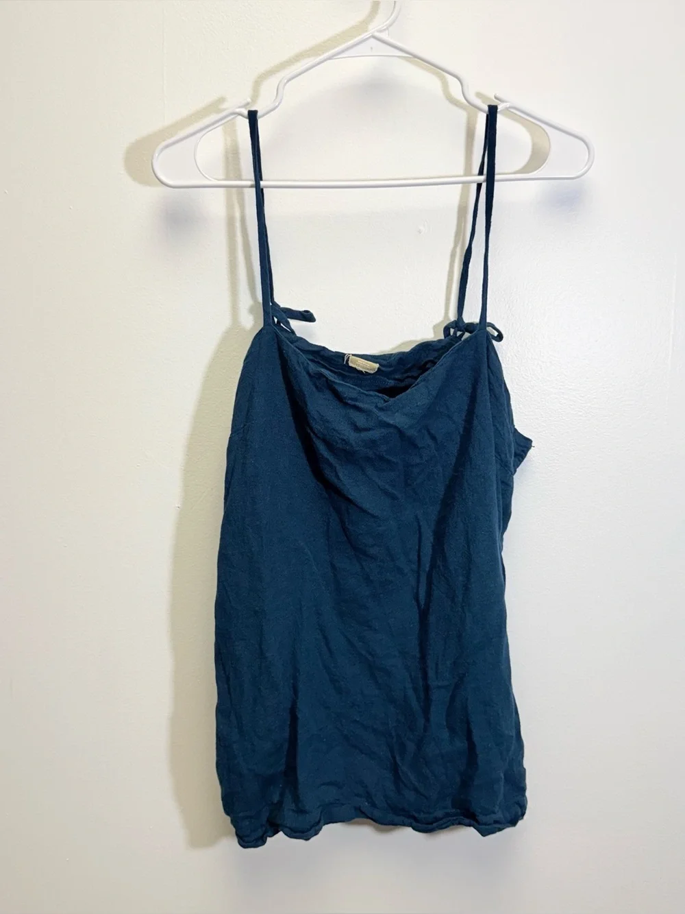 Free People Free-est Sightseer Poseidon Navy Blue Linen Tank Pant Set Large
